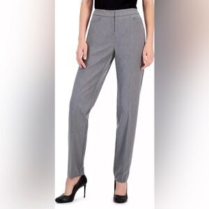 NWT INC Straight Leg Comfort Band Mid Heather Grey Trousers - Size 16